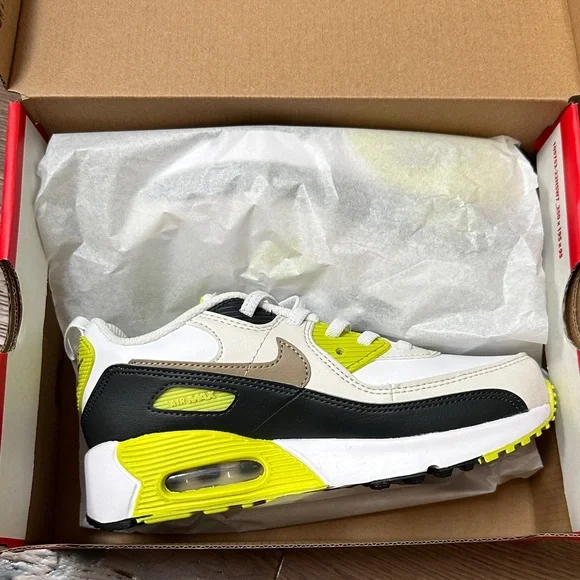 Nike White and Yellow Athletic Sneakers - Picture 1 of 4